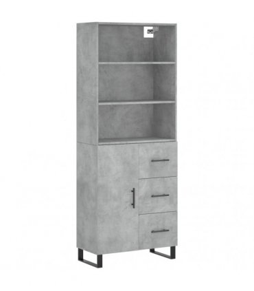 vidaXL Highboard Concrete Grey 69,5x34x180 cm Engineered Wood