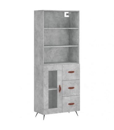 vidaXL Highboard Concrete Grey 69,5x34x180 cm Engineered Wood