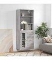 vidaXL Highboard Grey Sonoma 69,5x34x180 cm Engineered Wood