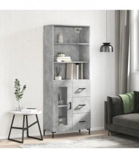vidaXL Highboard Concrete Grey 69,5x34x180 cm Engineered Wood