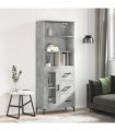 vidaXL Highboard Concrete Grey 69,5x34x180 cm Engineered Wood