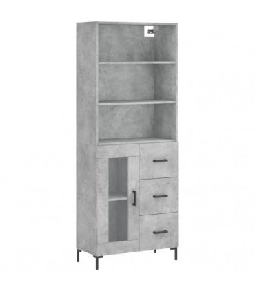 vidaXL Highboard Concrete Grey 69,5x34x180 cm Engineered Wood