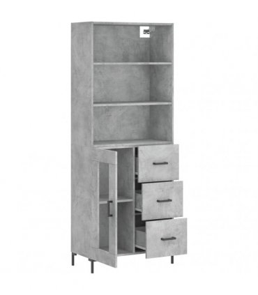 vidaXL Highboard Concrete Grey 69,5x34x180 cm Engineered Wood