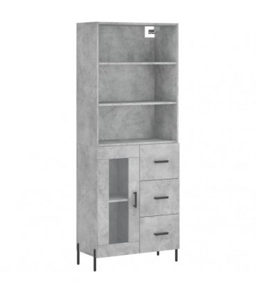 vidaXL Highboard Concrete Grey 69,5x34x180 cm Engineered Wood