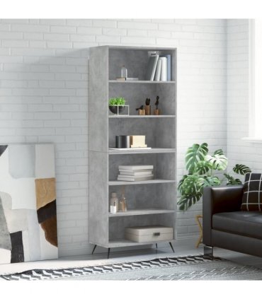 vidaXL Highboard Concrete Grey 69,5x32,5x180 cm Engineered Wood