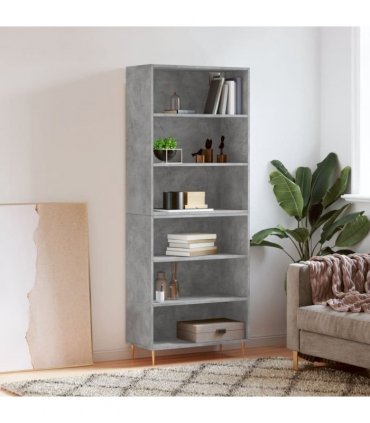 vidaXL Highboard Concrete Grey 69,5x32,5x180 cm Engineered Wood