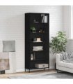 vidaXL Highboard Black 69,5x32,5x180 cm Engineered Wood