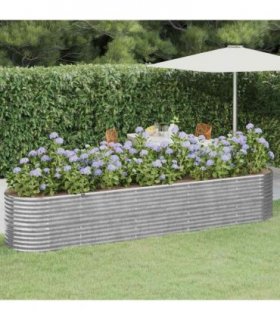 vidaXL Garden Raised Bed Galvanised Steel 368x80x68 cm Silver