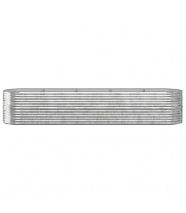 vidaXL Garden Raised Bed Galvanised Steel 368x80x68 cm Silver