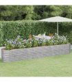 vidaXL Garden Raised Bed Galvanised Steel 440x80x68 cm Silver