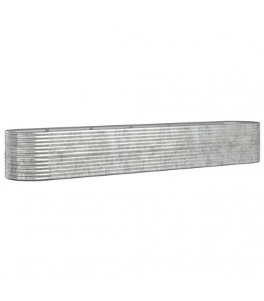 vidaXL Garden Raised Bed Galvanised Steel 440x80x68 cm Silver