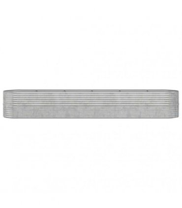 vidaXL Garden Raised Bed Galvanised Steel 440x80x68 cm Silver