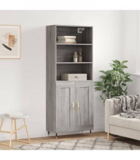 vidaXL Highboard Grey Sonoma 69,5x34x180 cm Engineered Wood