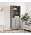 vidaXL Highboard Grey Sonoma 69,5x34x180 cm Engineered Wood