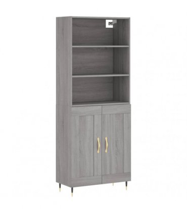 vidaXL Highboard Grey Sonoma 69,5x34x180 cm Engineered Wood