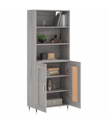 vidaXL Highboard Grey Sonoma 69,5x34x180 cm Engineered Wood