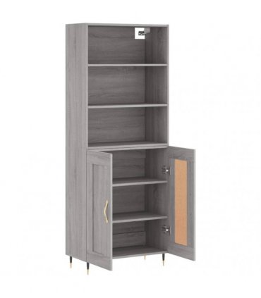 vidaXL Highboard Grey Sonoma 69,5x34x180 cm Engineered Wood