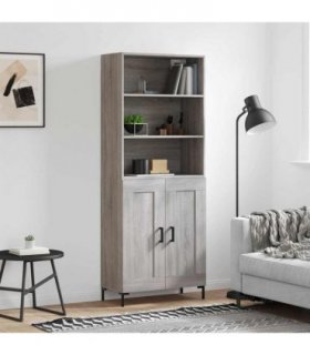 vidaXL Highboard Grey Sonoma 69,5x34x180 cm Engineered Wood