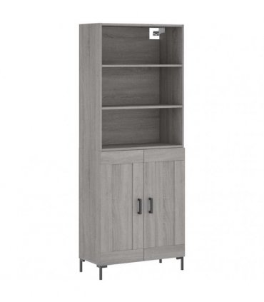 vidaXL Highboard Grey Sonoma 69,5x34x180 cm Engineered Wood