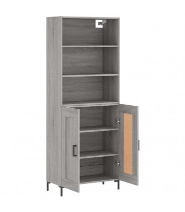 vidaXL Highboard Grey Sonoma 69,5x34x180 cm Engineered Wood