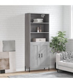 vidaXL Highboard Grey Sonoma 69,5x34x180 cm Engineered Wood