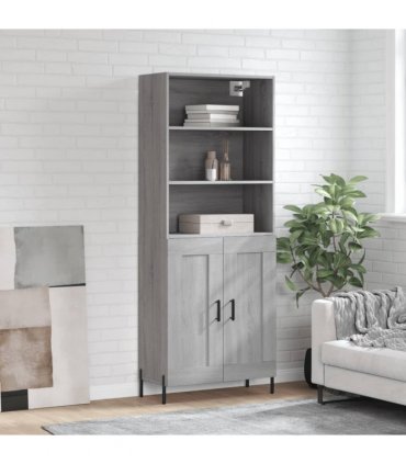 vidaXL Highboard Grey Sonoma 69,5x34x180 cm Engineered Wood