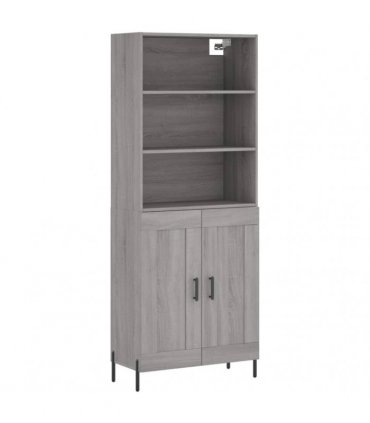 vidaXL Highboard Grey Sonoma 69,5x34x180 cm Engineered Wood