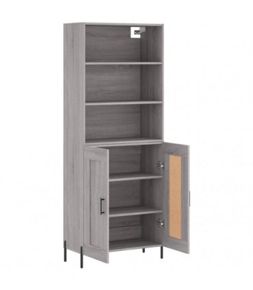 vidaXL Highboard Grey Sonoma 69,5x34x180 cm Engineered Wood