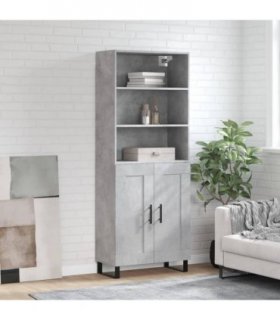 vidaXL Highboard Concrete Grey 69,5x34x180 cm Engineered Wood