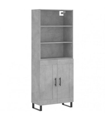 vidaXL Highboard Concrete Grey 69,5x34x180 cm Engineered Wood