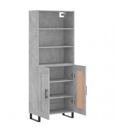 vidaXL Highboard Concrete Grey 69,5x34x180 cm Engineered Wood