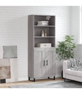 vidaXL Highboard Grey Sonoma 69,5x34x180 cm Engineered Wood