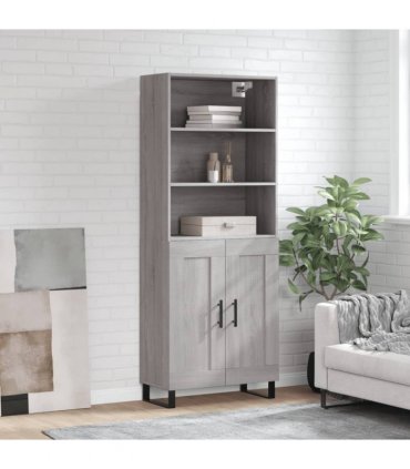 vidaXL Highboard Grey Sonoma 69,5x34x180 cm Engineered Wood