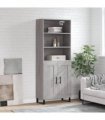vidaXL Highboard Grey Sonoma 69,5x34x180 cm Engineered Wood