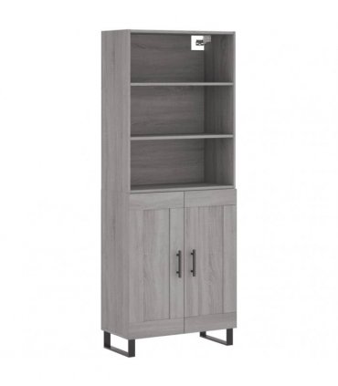 vidaXL Highboard Grey Sonoma 69,5x34x180 cm Engineered Wood