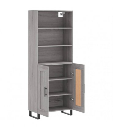 vidaXL Highboard Grey Sonoma 69,5x34x180 cm Engineered Wood