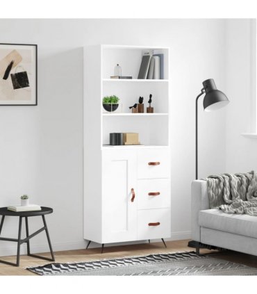 vidaXL Highboard White 69,5x34x180 cm Engineered Wood