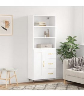 vidaXL Highboard White 69,5x34x180 cm Engineered Wood
