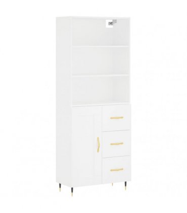 vidaXL Highboard White 69,5x34x180 cm Engineered Wood