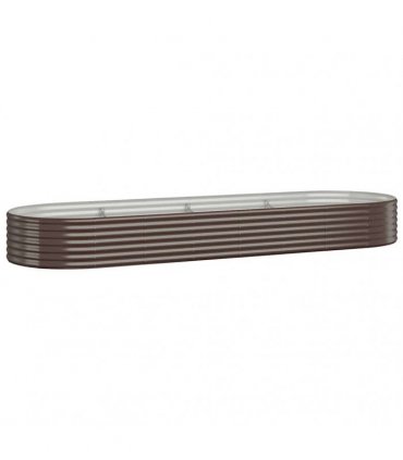 vidaXL Garden Raised Bed Galvanised Steel 322x100x36 cm Brown