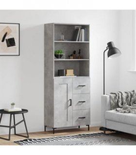vidaXL Highboard Concrete Grey 69,5x34x180 cm Engineered Wood