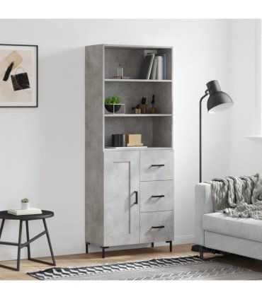 vidaXL Highboard Concrete Grey 69,5x34x180 cm Engineered Wood