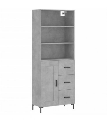 vidaXL Highboard Concrete Grey 69,5x34x180 cm Engineered Wood