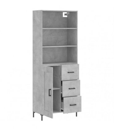 vidaXL Highboard Concrete Grey 69,5x34x180 cm Engineered Wood