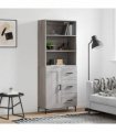 vidaXL Highboard Grey Sonoma 69,5x34x180 cm Engineered Wood