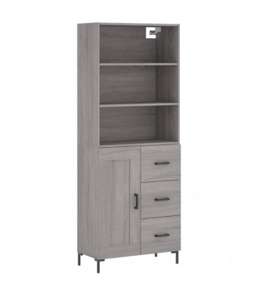 vidaXL Highboard Grey Sonoma 69,5x34x180 cm Engineered Wood