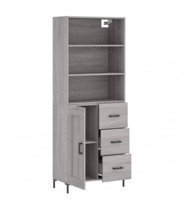 vidaXL Highboard Grey Sonoma 69,5x34x180 cm Engineered Wood