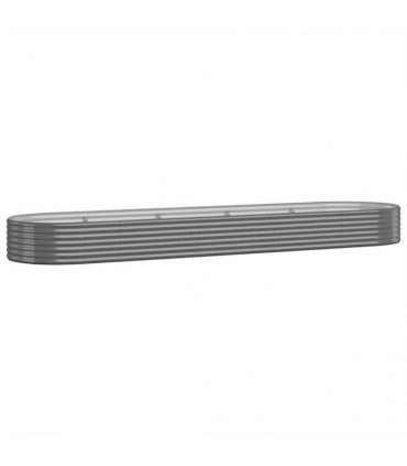 vidaXL Garden Raised Bed Galvanised Steel 396x100x36 cm Grey