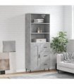 vidaXL Highboard Concrete Grey 69,5x34x180 cm Engineered Wood