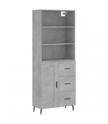 vidaXL Highboard Concrete Grey 69,5x34x180 cm Engineered Wood